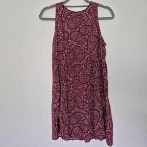 Old Navy Paisley Print Dress - Burgundy and White